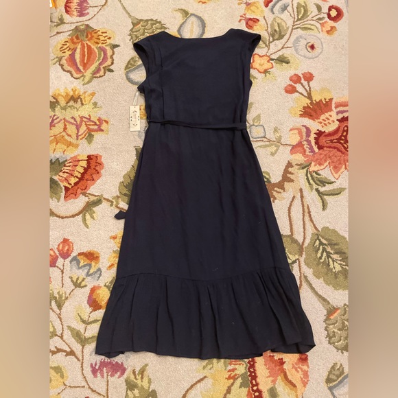NANETTE LEPORE Navy Slub Button Front Maxi Dress NWT Size 12 - Picture 6 of 7